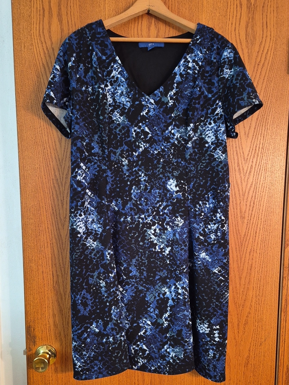 Apt. 9 Blue Floral V-Neck Dress Sz XXL